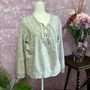 H&M tunic top, lace front, long sleeve